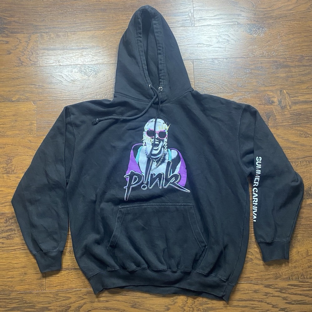Pink Summer Carnival 2023 Tour Hoodie Black Graphic Concert Sweatshirt XL